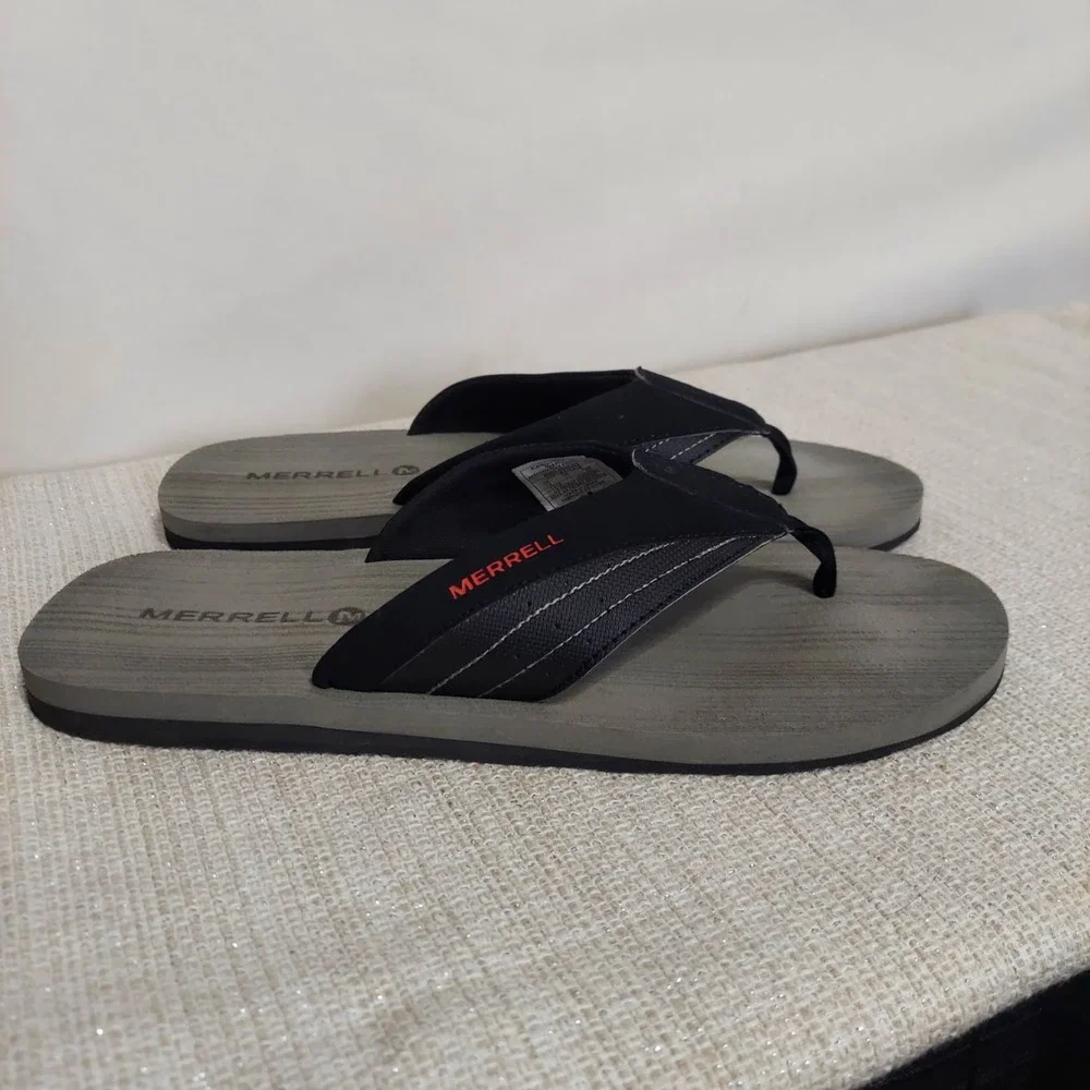 Merrell Flip Flop Sandals size 12‎ Men Black Red Gray
